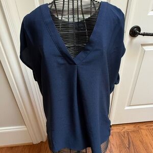 Banana Republic Navy V-Neck Blouse